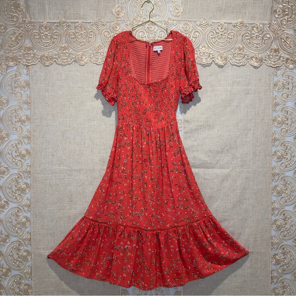 CORAL FLORAL MAXI DRESS